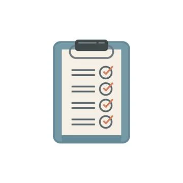 Standard clipboard icon flat vector. Policy quality Stock Illustration