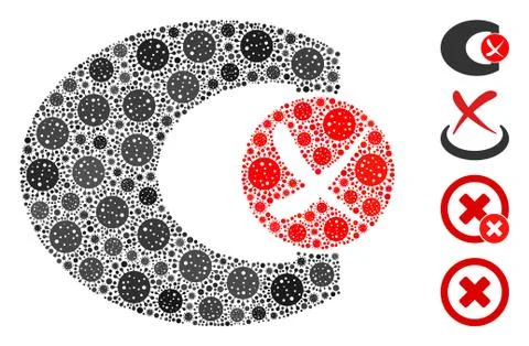 Standard Control Failed Mosaic of Covid Virus Icons Stock Illustration