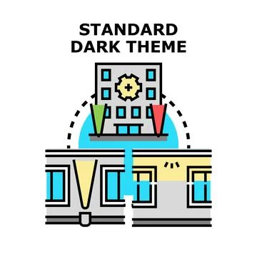 Standard dark theme user interface concept Illustrazione stock