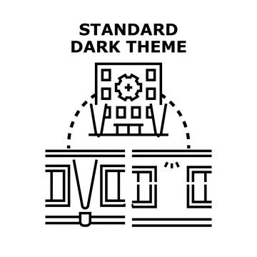 Standard dark theme user interface concept Stock Illustration