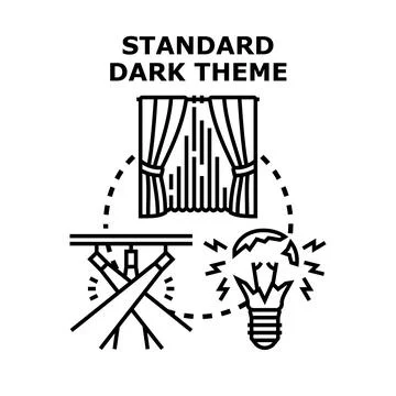 Standard dark theme user interface concept Illustrazione stock
