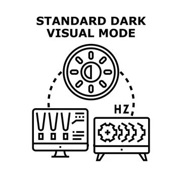Standard dark visual mode concept illustration Stock-Illustration