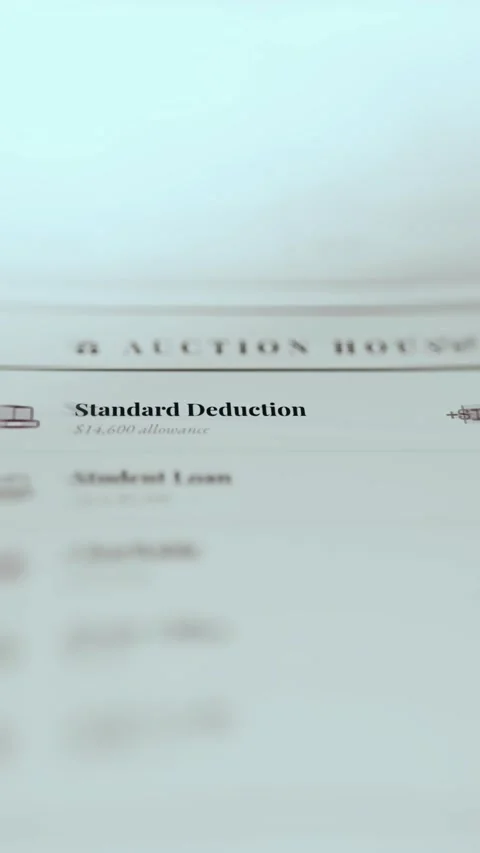 Standard Deduction Selection Worth 14600 Dollars Vídeos de archivo 337888339