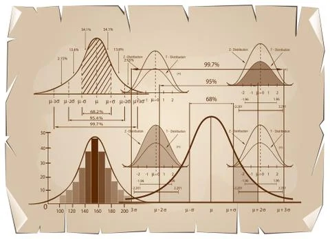 Standard Deviation Diagram with Sample Size Chart Illustrazione stock