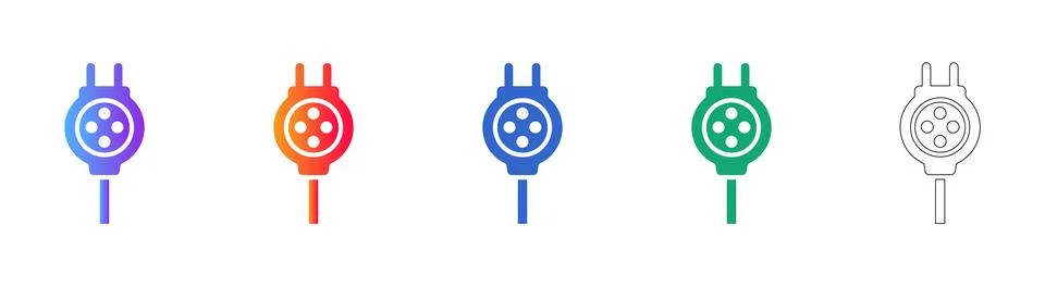 Standard Electrical Plug and Socket Icons Stock Illustration