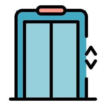 Standard elevator icon color outline vector イラスト素材