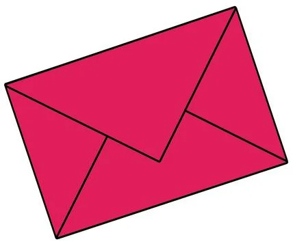Standard envelope in red color, blank envelope mockup Stock Illustration
