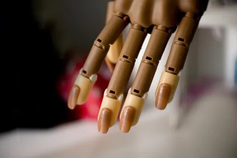 Standard hand to learn how to do manicure Stock Photos