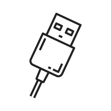 Standard input USB connection plug isolated icon Stock Illustration