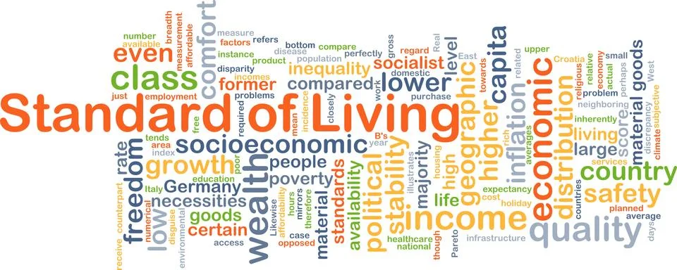 Standard of living background concept Ilustração Stock
