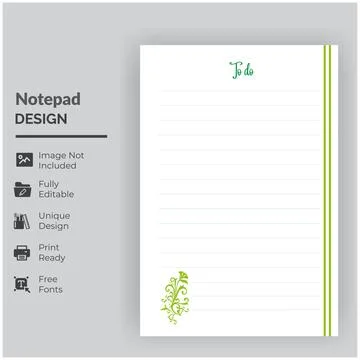 Standard Notepad Design Stock Illustration