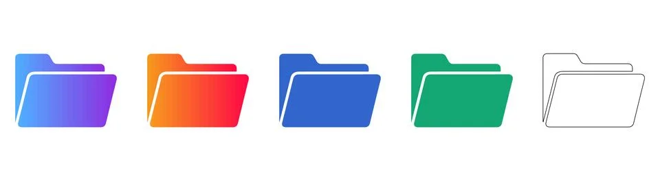 Standard Office Document Folder Icons イラスト素材
