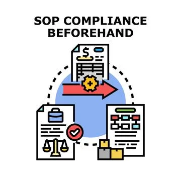Standard operating procedure compliance beforehand concept Stock Illustration