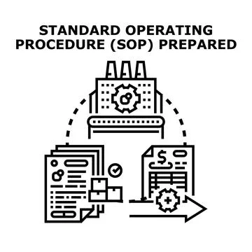 Standard operating procedure concept, business process implementation Stock Illustration