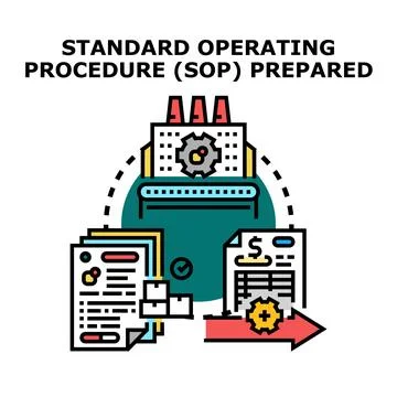 Standard operating procedure concept, business process implementation Stock Illustration