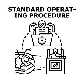 Standard operating procedure concept for medical surgery Stock Illustration
