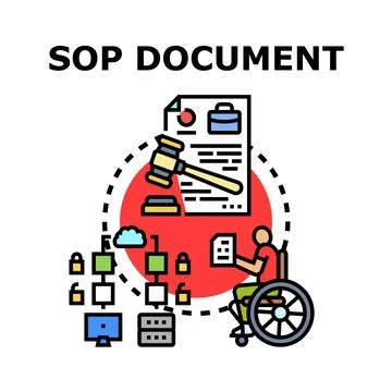 Standard operating procedure document planning and management controlling Stock Illustration