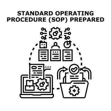 Standard operating procedure document preparation process Stock Illustration