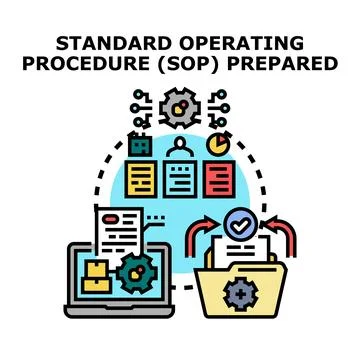 Standard operating procedure document preparation process Stock Illustration