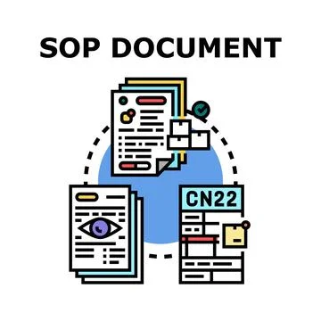 Standard operating procedure document processing and control Stock Illustration