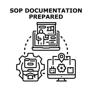 Standard operating procedure documentation preparing process イラスト素材