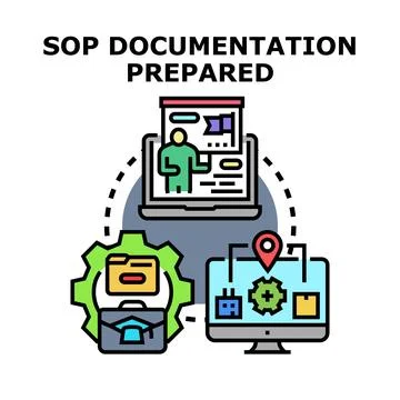 Standard operating procedure documentation preparing process Stock Illustration