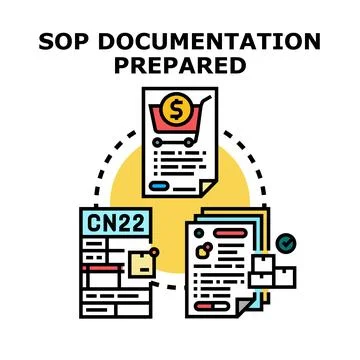 Standard operating procedure documentation for shipping goods Stock Illustration