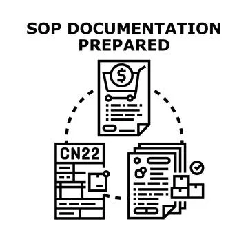 Standard operating procedure documentation for shipping goods Stock Illustration