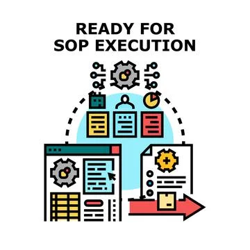 Standard operating procedure execution process planning concept Stock Illustration