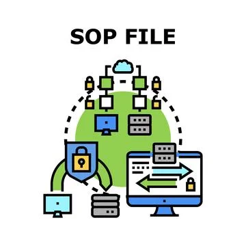 Standard operating procedure file data security concept イラスト素材