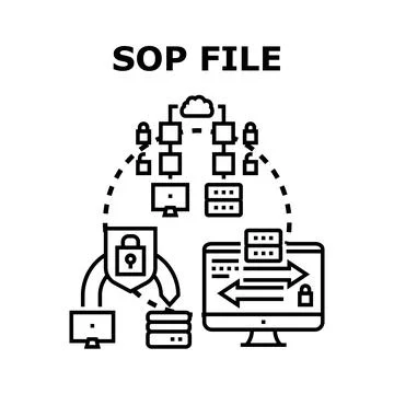 Standard operating procedure file data security concept Stock Illustration