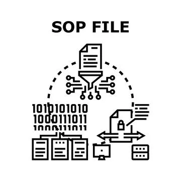 Standard operating procedure file data processing and security Stock Illustration