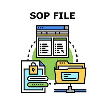 Standard operating procedure file management and security Stock Illustration