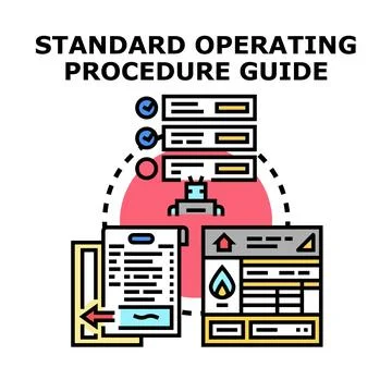 Standard operating procedure guide for automated process management Stock Illustration