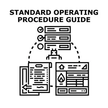Standard operating procedure guide for automated process management Stock Illustration
