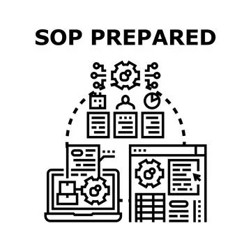 Standard operating procedure preparing and documentation process Stock Illustration