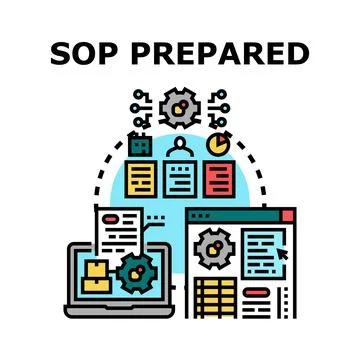 Standard operating procedure preparing and documentation process Stock Illustration