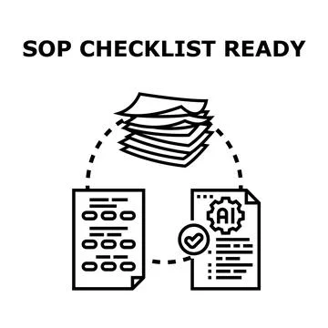 Standard operating procedure - sop - being developed and optimized using arti Stock Illustration