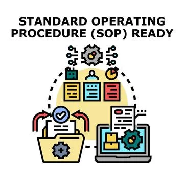 Standard operating procedure - sop - ready concept vector Illustrazione stock