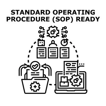 Standard operating procedure - sop - ready concept vector Stock Illustration