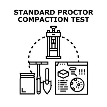 Standard proctor compaction test engineering process Illustrazione stock