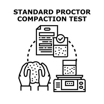 Standard proctor compaction test for soil engineering Stock Illustration