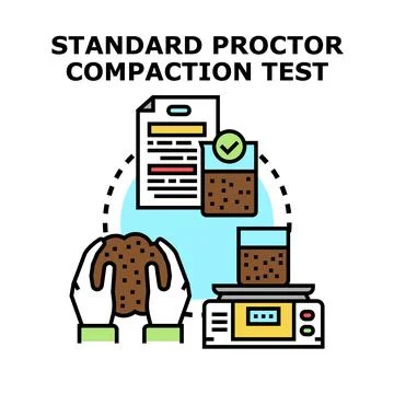 Standard proctor compaction test for soil engineering Illustrazione stock