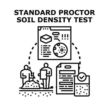 Standard proctor soil density test concept Stock Illustration