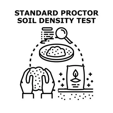 Standard proctor soil density test performing analysis soil engineering Illustrazione stock