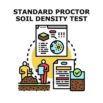 Standard proctor soil density test concept Stock Illustration