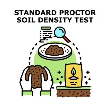 Standard proctor soil density test performing analysis soil engineering イラスト素材
