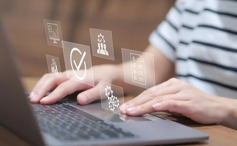 Standard quality control certification assurance concept, Foto stock