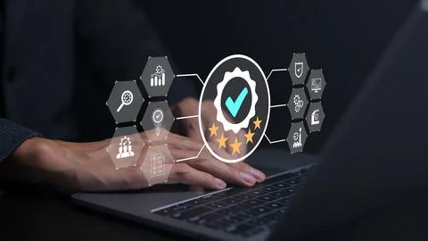 Standard quality control certification assurance concept. Stock Photos
