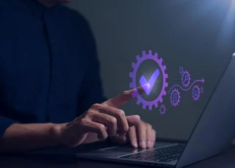 Standard quality control certification assurance concept. checked garante, Stock Photos